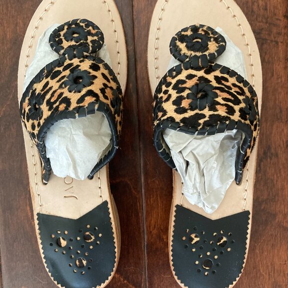 BRAND NEW Jack Rogers Jacks haircalf flat sandals IN BOX - Picture 3 of 6